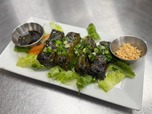 13-Grape Leaves Wrapped Beef - Bo LA Nho