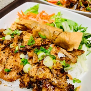 53-GRILLED PORK AND SPRING ROLL ON RICE VERMICELLI - BUN THIT NUONG CHA GIO