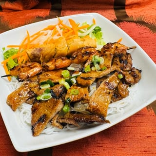 55-GRILLED SHRIMP, PORK AND SPRING ROLL ON VERMICELLI - BUN TOM THIT CHA GIO